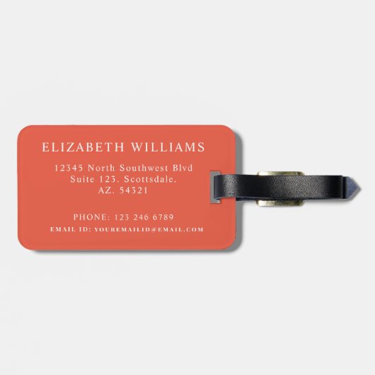 Benutzerdefinierter roter Pfirsichrosa Gelbgrüner Gepäckanhänger (Rückseite horizontal)