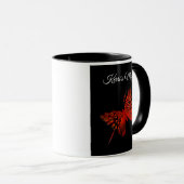 Benutzerdefinierter roter Schmetterling Tasse (VorderseiteRechts)