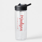 Benutzerdefinierter roter Skriptname Trinkflasche (Links)