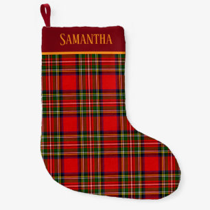 Benutzerdefinierter Royal Stewart Clan Tartan Karo Kleiner Weihnachtsstrumpf