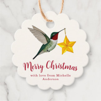 Benutzerdefinierter Ruby-throated Hummingbird Froh Geschenkanhänger