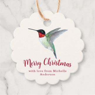 Benutzerdefinierter Ruby-throated Hummingbird Froh Geschenkanhänger