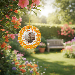 Benutzerdefinierter runder Keramik-Schmuck zum ers Keramik Ornament
