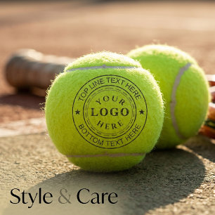 Benutzerdefinierter runder Logo-Text Stylische Ten Tennisbälle