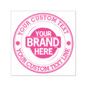 Benutzerdefinierter runder Text mit Logo Permastempel (Design)