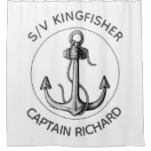 Benutzerdefinierter rustikaler Anker mit den Namen Duschvorhang (Vorderseite)