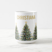 Benutzerdefinierter Rustikaler Wasserfarbe-Weihnac Kaffeetasse (Mittel)