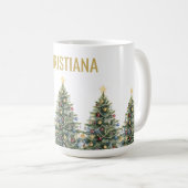 Benutzerdefinierter Rustikaler Wasserfarbe-Weihnac Kaffeetasse (VorderseiteRechts)