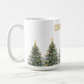 Benutzerdefinierter Rustikaler Wasserfarbe-Weihnac Kaffeetasse (Links)