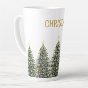 Benutzerdefinierter Rustikaler Wasserfarbe-Weihnac Milchtasse