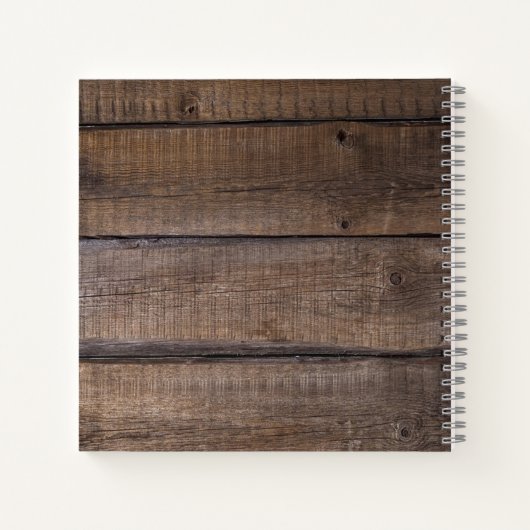 Benutzerdefinierter rustischer Mit Monogramm Holzm Notizblock (Rückseite)