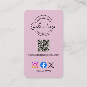 Benutzerdefinierter Salon-Logo-QR-Code Social Medi Visitenkarte
