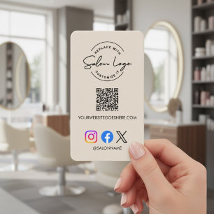 Benutzerdefinierter Salon-Logo-QR-Code Social-Medi Visitenkarte