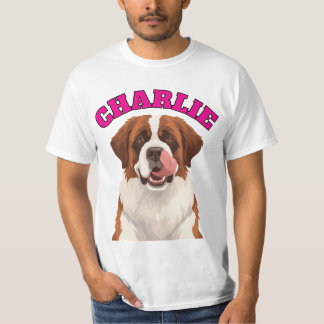 Benutzerdefinierter Sankt Bernhard Große Hund Zung T-Shirt