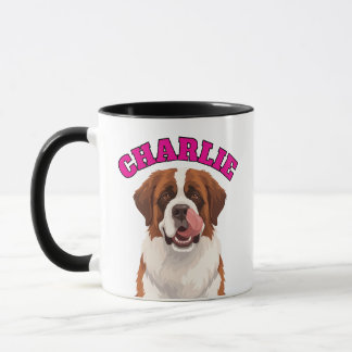Benutzerdefinierter Sankt Bernhard Große Hund Zung Tasse