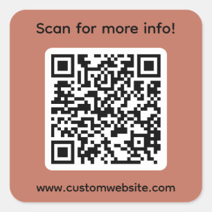 Benutzerdefinierter Scan für weitere Infos QR-Code Quadratischer Aufkleber