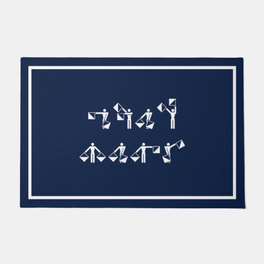 Benutzerdefinierter Schiffsname in Semaphor Fußmatte (Vorderseite)