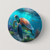 Benutzerdefinierter Schildkröten-Button mit Bild - Button (Vorderseite)