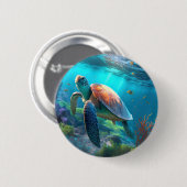 Benutzerdefinierter Schildkröten-Button mit Bild - Button (Vorne & Hinten)