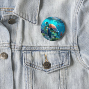 Benutzerdefinierter Schildkröten-Button mit Bild - Button