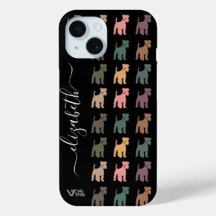 Benutzerdefinierter Schnauzer Retro-Blumen-Name Bo Case-Mate iPhone Hülle