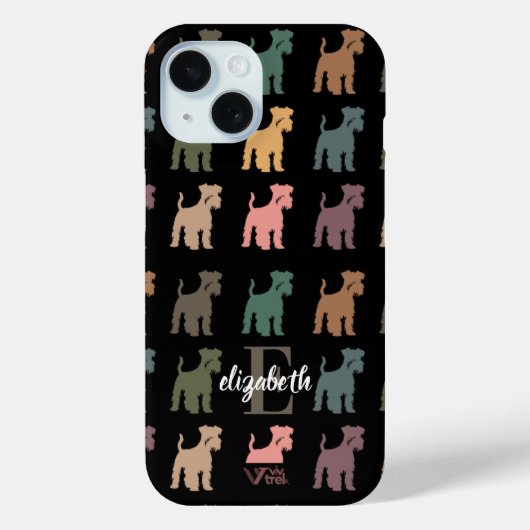 Benutzerdefinierter Schnauzer Retro Name Anfangsbu Case-Mate iPhone Hülle (Rückseite)
