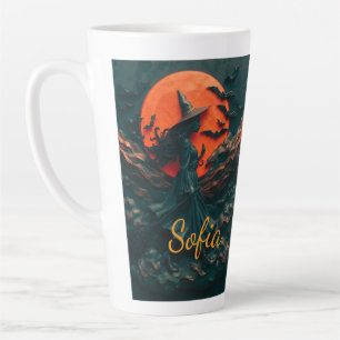 Benutzerdefinierter schöner Hexen-Halloween-Akzent Milchtasse