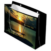 Benutzerdefinierter schöner Sonnenuntergang im Bal Große Geschenktüte (Vorderseite Schrägansicht)