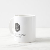 Benutzerdefinierter Schulname und Logo-Abschluss Kaffeetasse (Vorderseite Links)