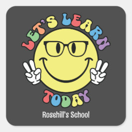 Benutzerdefinierter Schulname Zurück zur Schule Quadratischer Aufkleber