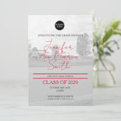 Benutzerdefinierter Schwarz-Gold-Abschluss mit Bac Einladung (Stehend Vorderseite)