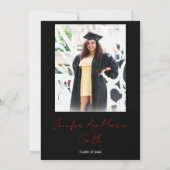 Benutzerdefinierter Schwarz-Gold-Abschluss mit Bac Einladung (Rückseite)