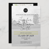 Benutzerdefinierter Schwarz-Gold-Abschluss mit Bac Einladung (Vorne/Hinten)