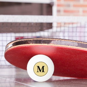 Benutzerdefinierter Schwarz-Gold-Monogramm-Tischte Tischtennisball