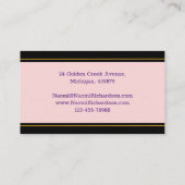 Benutzerdefinierter Schwarz-, Gold-, Rosa- und QR- Visitenkarte (Rückseite)