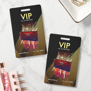 Benutzerdefinierter Schwarz-Gold-VIP-Pass für Prem Ausweis