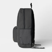 Benutzerdefinierter Schwarz-Grau-Initial-Monogramm Bedruckter Rucksack (Rechts)