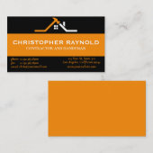 Benutzerdefinierter Schwarz-Orange-Zuhause-Gebäude Visitenkarte (Vorne/Hinten)