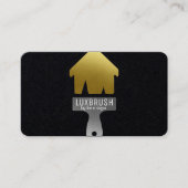 Benutzerdefinierter Schwarz- und Zuhause-Malpinsel Visitenkarte (Vorderseite)
