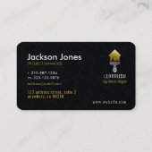 Benutzerdefinierter Schwarz- und Zuhause-Malpinsel Visitenkarte (Rückseite)