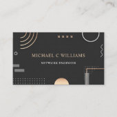 Benutzerdefinierter Schwarz-weiß-Beige-Computerkre Visitenkarte (Vorderseite)