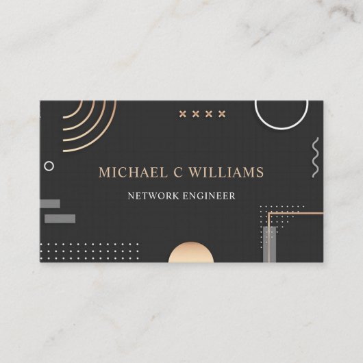 Benutzerdefinierter Schwarz-weiß-Beige-Computerkre Visitenkarte (Vorderseite)