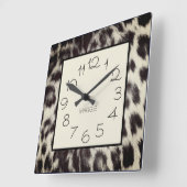 Benutzerdefinierter Schwarz-weißer Cheetah Leopard Quadratische Wanduhr (Winkel)