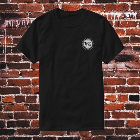 Benutzerdefinierter schwarzer Firmenlogo Mitarbeit T-Shirt