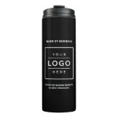Benutzerdefinierter schwarzer Firmenname und Logo- Thermosbecher (Vorderseite)
