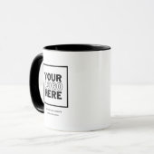 Benutzerdefinierter schwarzer Geschäftsname und Lo Tasse (Vorderseite Links)