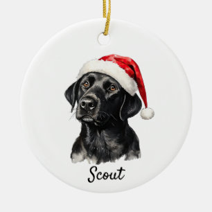 Benutzerdefinierter schwarzer Labrador  Keramik Ornament