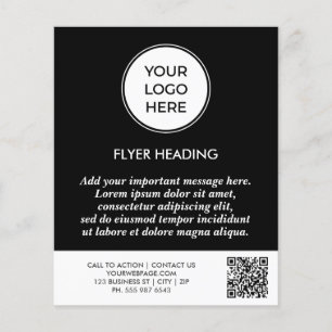 Benutzerdefinierter schwarzer Logo-QR-Code Geschäf Flyer