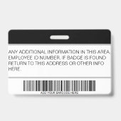 Benutzerdefinierter Schwarzer Mitarbeiter: Foto, B Ausweis (Back)