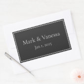 Benutzerdefinierter schwarzer Name und Datumsaufkl Rechteckiger Aufkleber (Umschlag)